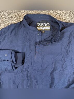 Zero Restriction Golf Mens Large Navy 1/4 Snap Windbreaker Pullover Made USA VTG
